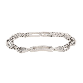 Armband mit 2 Reihen Panzerkette mit Zwischenteil,