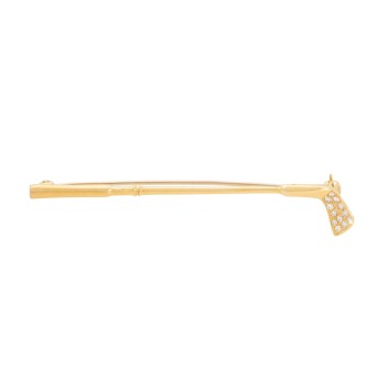 Brosche 'Golfschläger' mit 12 Achtkantdiamanten,