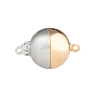 Kugelschlößchen gelb poliert/weiß mattiert,