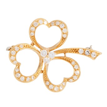 Brosche mit 36 Diamanten,