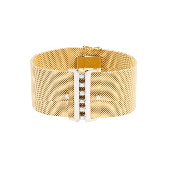 Bracelet, Milanese bracelet with 8 diamonds