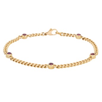 Armband mit 5 Rubinen,