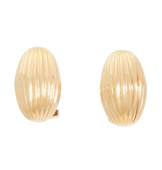 Paar Clipohrstecker 'Geriefte Olive',