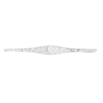 Art Déco Brosche mit Altschliffdiamant von ca. 0,22 ct,