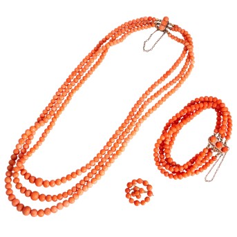 Korallenschmuck 'Sardegna' 3-teilig,