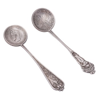 Russia - Coin spoons from the Empire. 2 pieces.