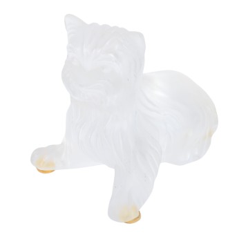 LALIQUE LALIQUE, Terrier in sitzender Haltung,