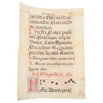 Historisches Notationsblatt 'Ad Vesperas'-