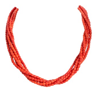 Korallencollier 5-reihig,