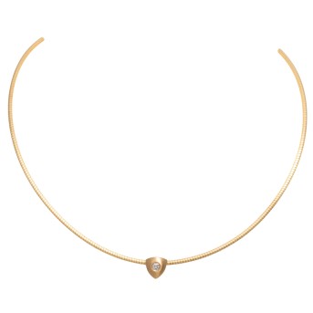 Omega choker and pendant with brilliant-cut diamond