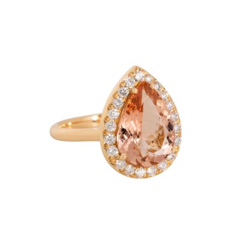 Ring mit Turmalin im Tropfenschliff 4,4 ct,