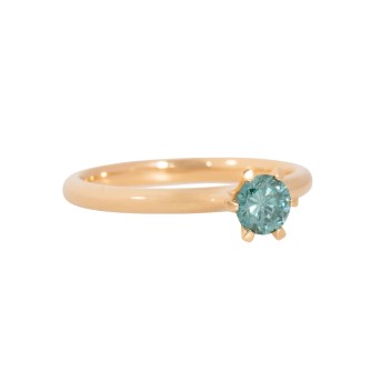 Solitärring mit blauem Brillant 0,5 ct,