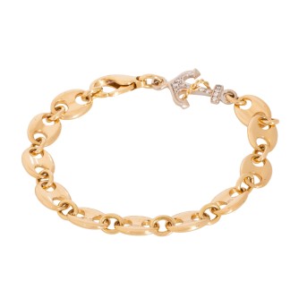 Bracelet in navy pattern with inlaid anchor,