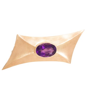 Brosche mit ovalem Amethyst,