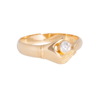 Ring 'Hand mit Brillant',