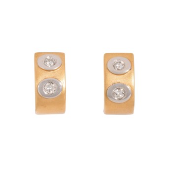 Pair of earrings with 4 brilliant-cut diamonds totaling ca. 0.40 ct, 