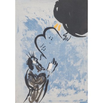 CHAGALL, MARC (1887-1985) 'Moses empfängt die Gesetzestafeln'