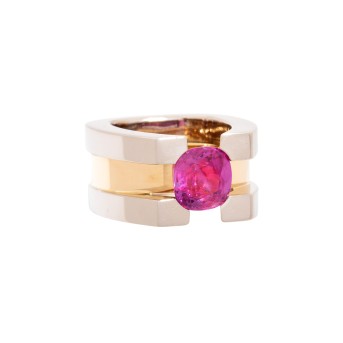 Ring mit pinkfarbenem Saphir von 4,31 ct,