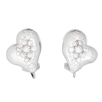 Paar Ohrclips mit 48 Brillanten