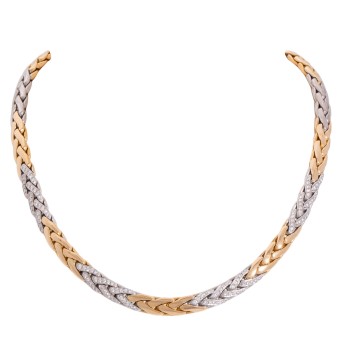 Collier mit Brillanten von zus.ca. 1,8 ct,