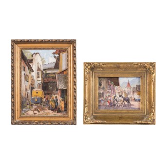 ZWEI GEMÄLDE DES 20. JAHRHUNDERTS 'Ansichten von zwei Alpendörfern'