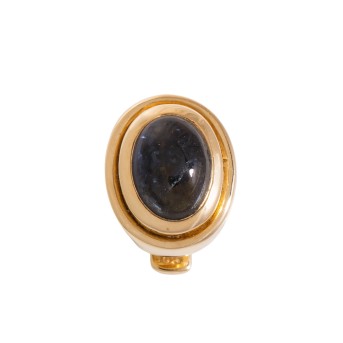 Anhänger/Clip mit Saphircabochon ca. 1,37 ct,