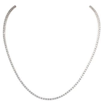 Hochfeines Riviere-Collier mit 155 Brillanten zus. ca. 7,75 ct,