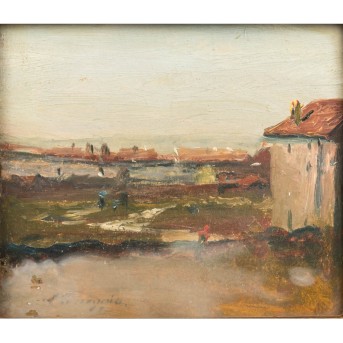 CORREGIO, LUDWIG (1846-1930), Isarlandschaft,