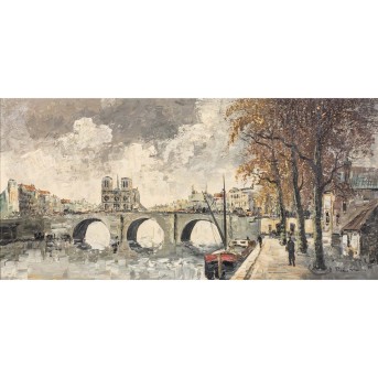 KÜNSTLER/IN  20. Jh., 'Paris, Blick auf Notre Dame',