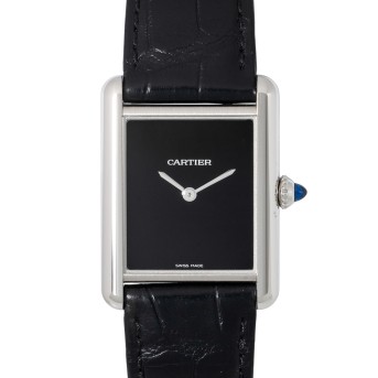 CARTIER TANK Must 'Black Dial' Ref WSTA0072 Wristwatch from 2022. Box and papers.