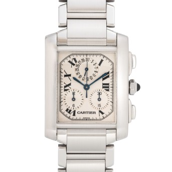 CARTIER Tank Francaise Ref 2303 men's chronograph from around the 2000s.  