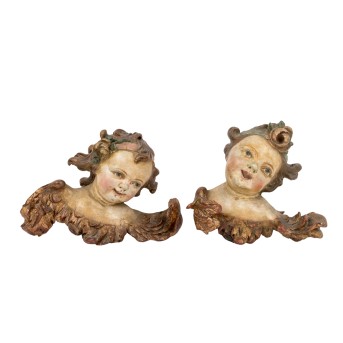 Paar Puttenköpfe, BAROCKSTIL 19./20. Jh.,