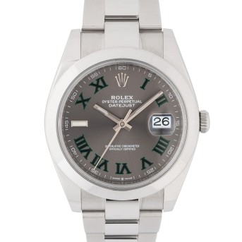 ROLEX Datejust 41 'Wimbledon' Ref 126300 men's watch from 2021, box and papers. 
