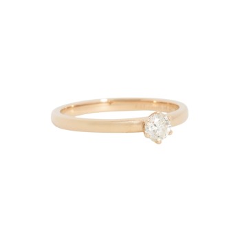 Solitärring mit Brillant 0,25 ct (grav.),