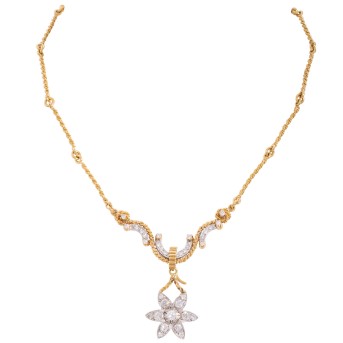 Florales Collier mit Brillanten und Altschliffdiamanten