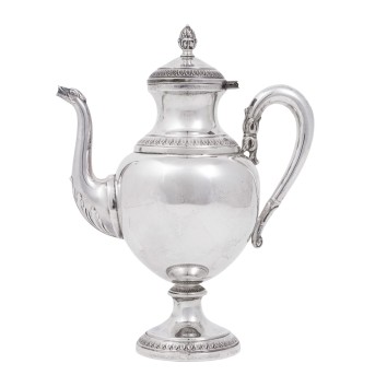 ARGENTERIA MALINVERNI/ ITALIEN Kaffekanne, 800 Silber, 20. Jh.,