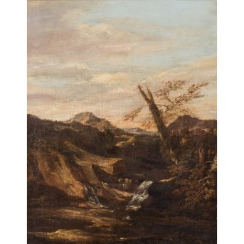 FALCONE, Aniello, ATTR./Umkreis (A. Falcone: 1607-1656), 'Landschaft mit Bach',