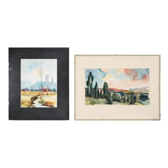 SAUTER, WILLY (XX) &quot;Two watercolors&quot;