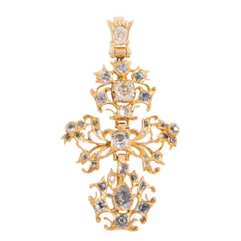 Anhänger mit Altschliffdiamanten von zus.ca. 1,5 ct