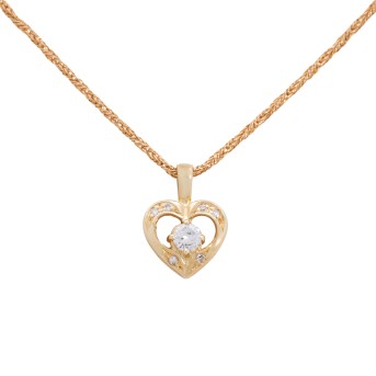 Herzanhänger mit Brillant von ca. 0,2 ct,