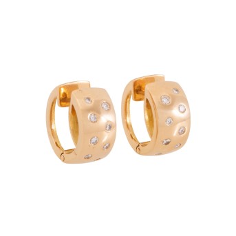 Paar Klappcreolen, besetzt mit 16 Brillanten,