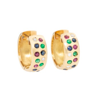 Paar Klappcreolen mit 8 Brillanten,