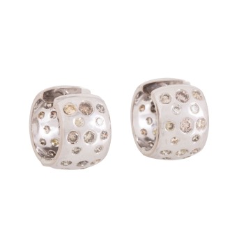 Paar Klappcreolen mit 60 Brillanten,