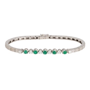 Armband mit 5 Smaragden,