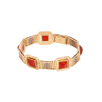 Armband mit 5 Karneolen,