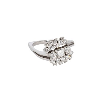 Ring with 21 brilliant-cut diamonds,