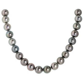 Perlkette mit 33 schwarzen Tahiti-Perlen,