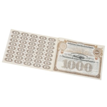 Von J.P. Morgan signiertes Anleihezertifikat der New Jersey Junction Railroad Co.,1886,