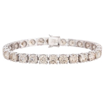 Hochfeines Tennisarmband mit 26 Brillanten zus. 18,86 ct,