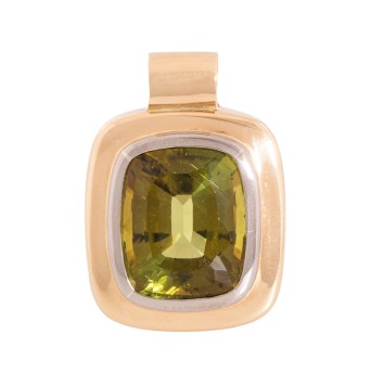 Anhänger mit schönem Turmalin von ca. 13-14 ct,